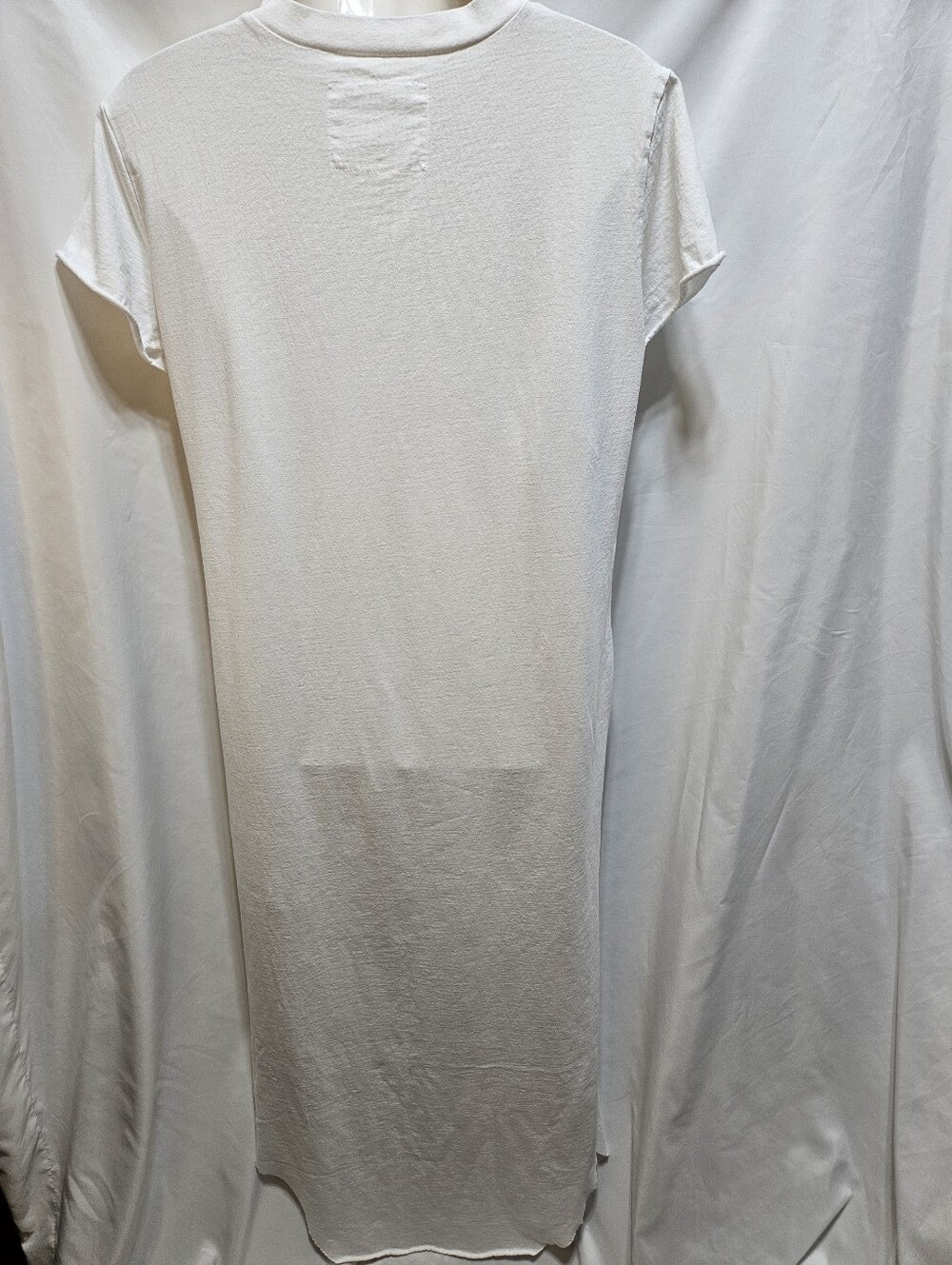 Frank & Eileen Tee Lab White Cotton T-Shirt Dress Size Large Raw Hem Minimalist - Picture 3 of 7